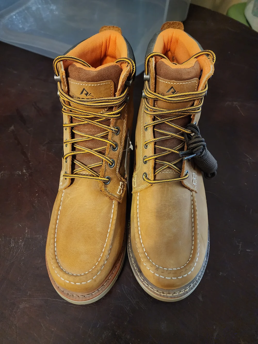 Men's Tan Leather Work Boots - Durable Outdoor Style